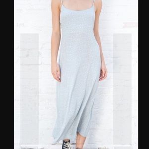 BRANDY MELVILLE PALE BLUE AND WHITE FLORAL MAXI COLLEEN DRESS